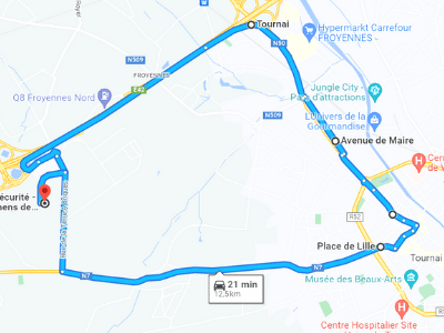 Parcours Itinéraire n°1 — Centre GOCA Tournai