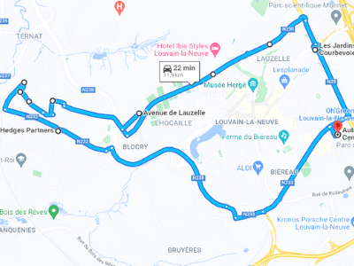 Parcours Itinéraire n°2 — Centre GOCA Louvain-la-Neuve