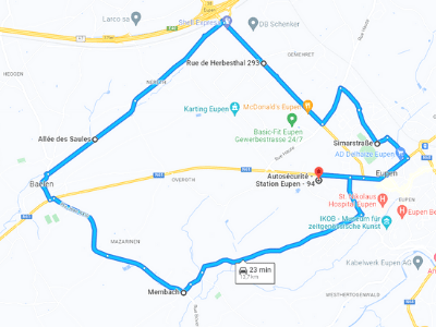 Parcours Itinéraire n°1 — Centre GOCA Eupen