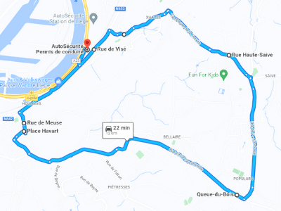 Parcours Itinéraire n°1 — Centre GOCA Liège