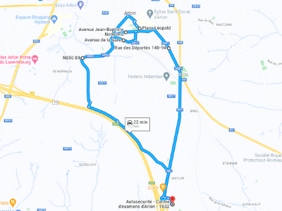 Parcours Itinéraire n°2 — Centre GOCA Arlon