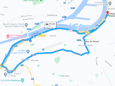 Parcours Itinéraire n°3 — Centre GOCA Liège