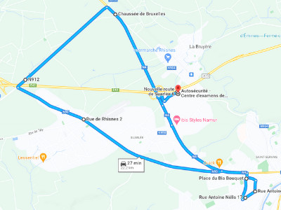 Parcours Itinéraire n°3 — Centre GOCA Namur