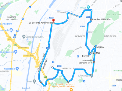 Parcours Itinéraire n°1 — Centre GOCA Anderlecht