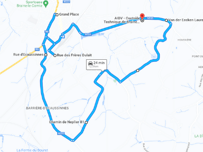Parcours Itinéraire n°1 — Centre GOCA Braine-le-Comte