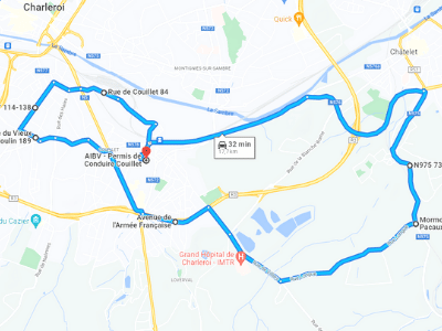Parcours Itinéraire n°1 — Centre GOCA Couillet