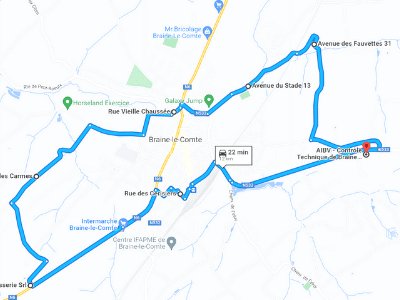 Parcours Itinéraire n°2 — Centre GOCA Braine-le-Comte