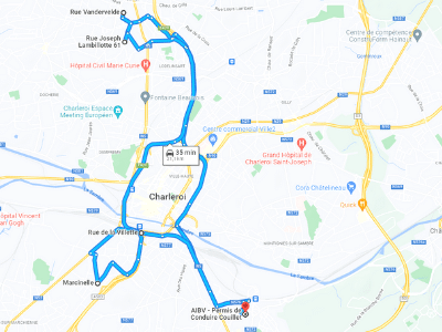 Parcours Itinéraire n°3 — Centre GOCA Couillet